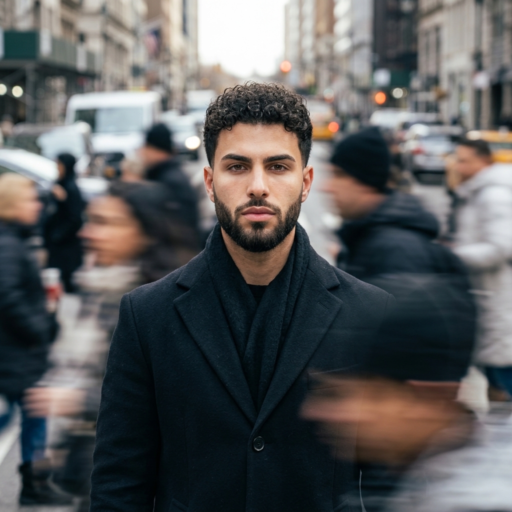 Portrait transformed into emotional film photography