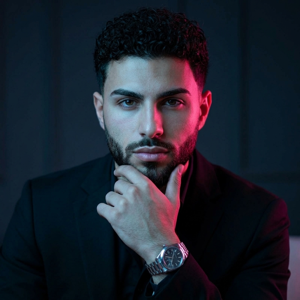 Neon Dual-Tone Portrait example