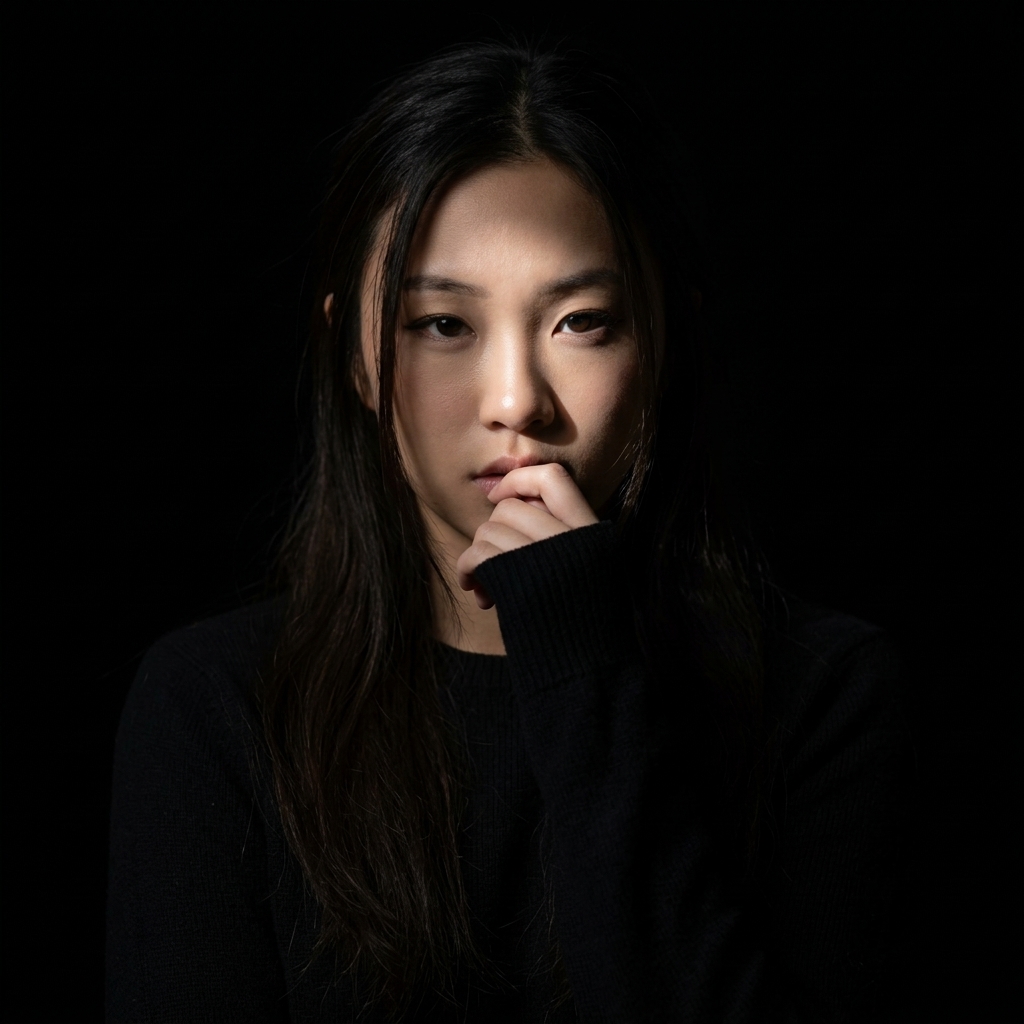 Portrait transformed into emotional film photography