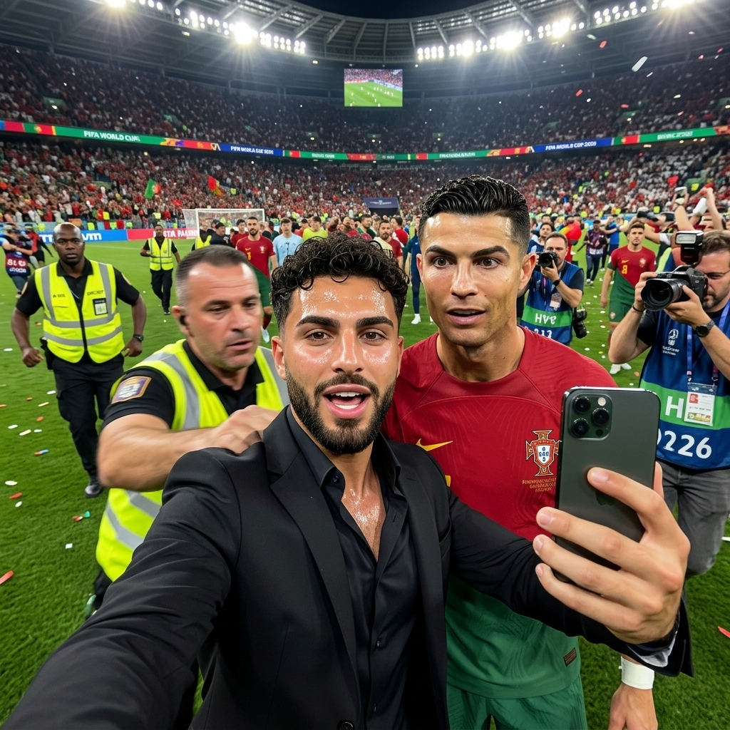 Pitch Invasion Selfie example 1
